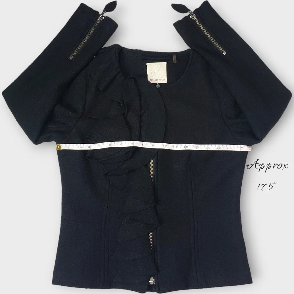 Rebecca Taylor Wool Ruffled Jacket - Picture 9 of 12